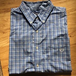 CHAPS Men’s Short Sleeve Plaid Button Down Shirt